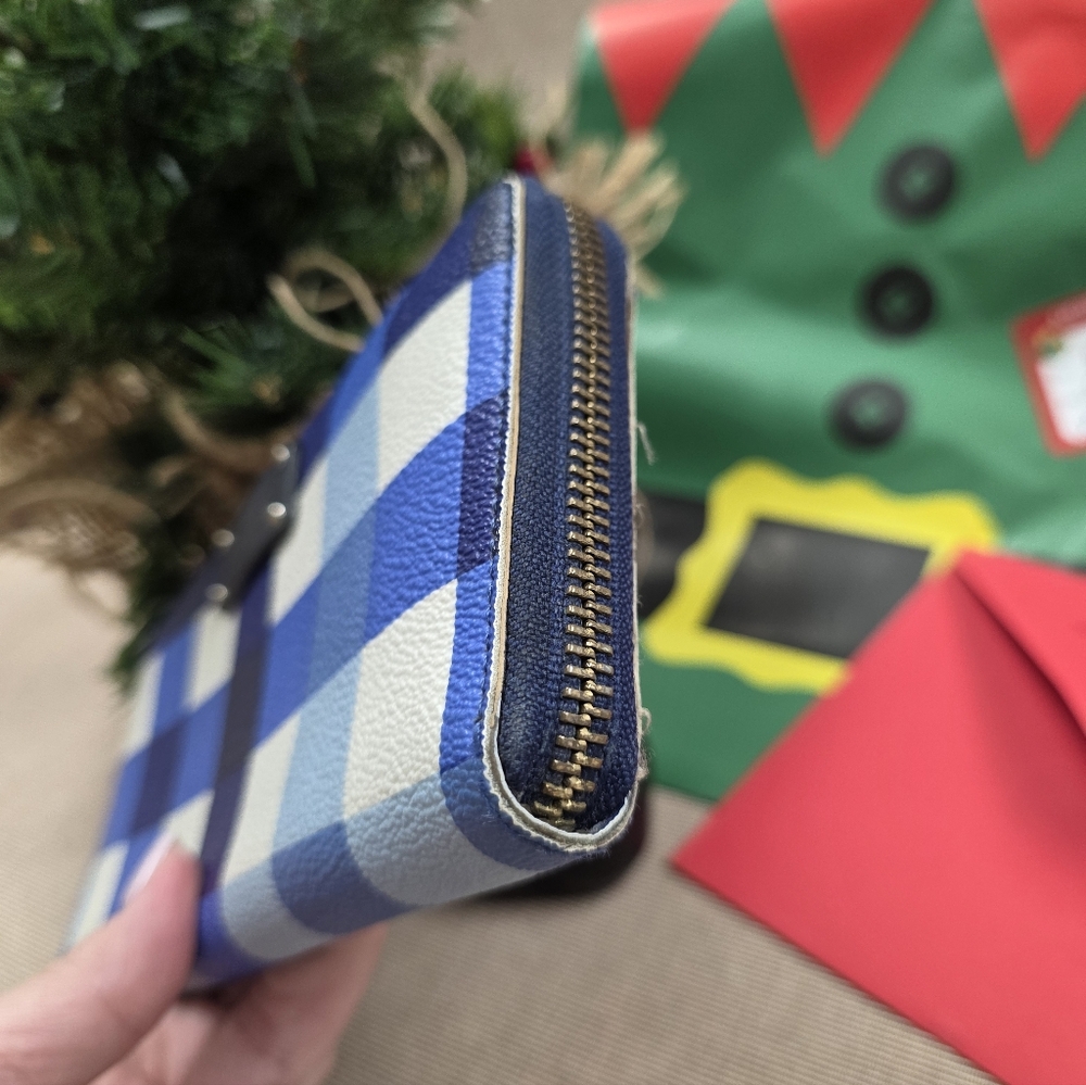 Kate Spade Blue Plaid Wallet - Picture 8 of 9